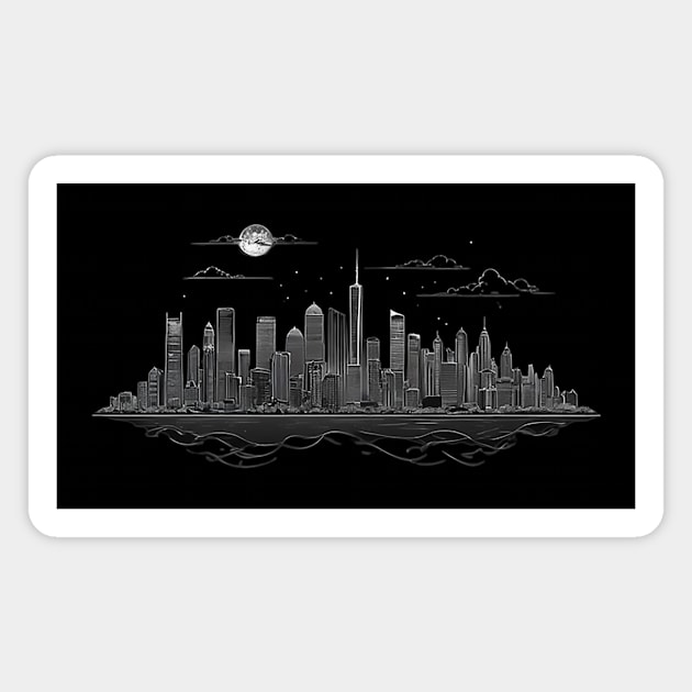 SINGAPORE SKYLINE Magnet by likbatonboot